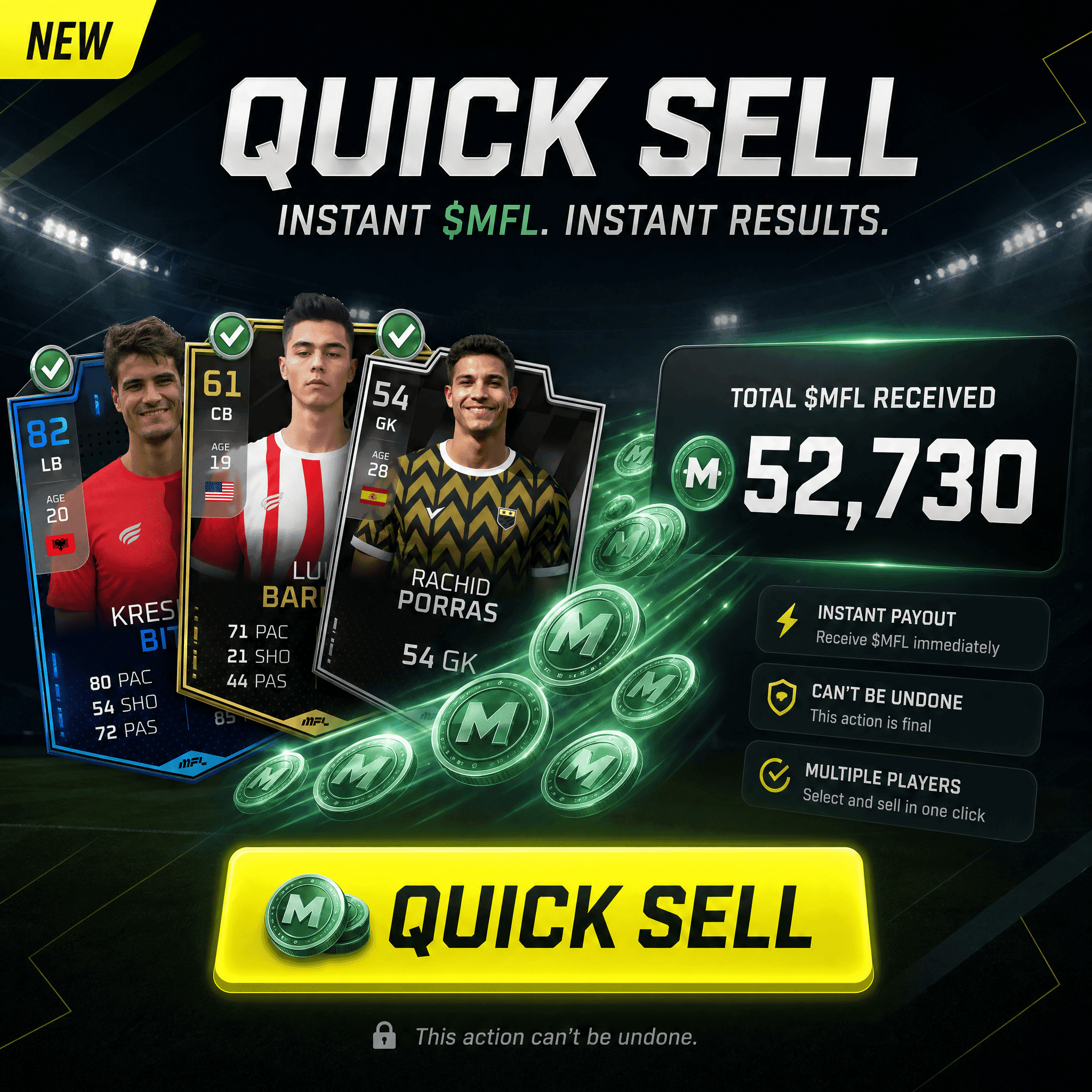Quick Sell: Instant $MFL for Your Players